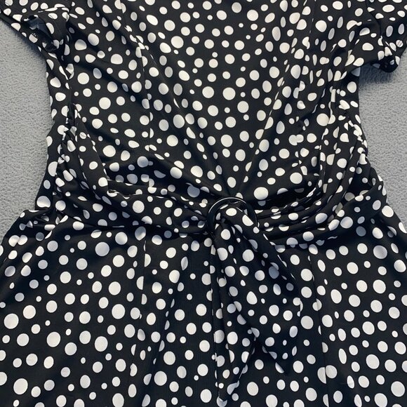 Perceptions New York Polka dot Dress Size Large,Stretch,Tie Waist,Preppy - Picture 10 of 12